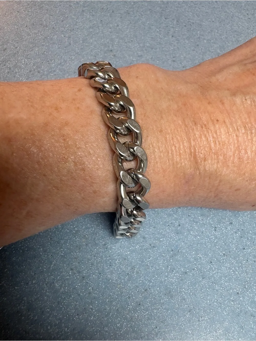 Men's Silver 316L Stainless Steel 12MM Thick Cuban Curb Link Chain Bracelet